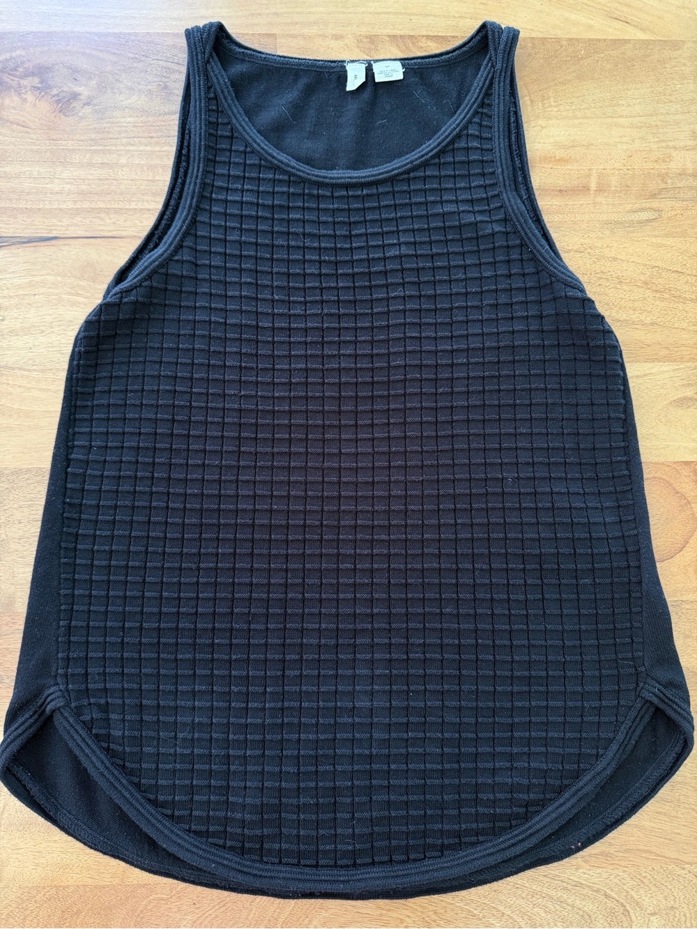 Moth Black Waffle Texture Knit Tank Size Small